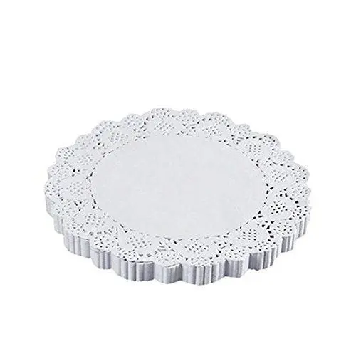 Blonda de papel blanca redonda x100 u. - medidas varias -