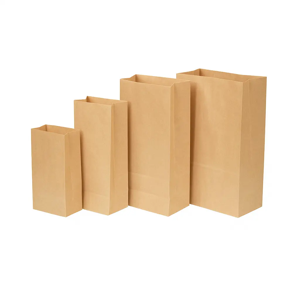 Bolsas de papel kraft madera sin manija delivery x50 u. - medidas varias -
