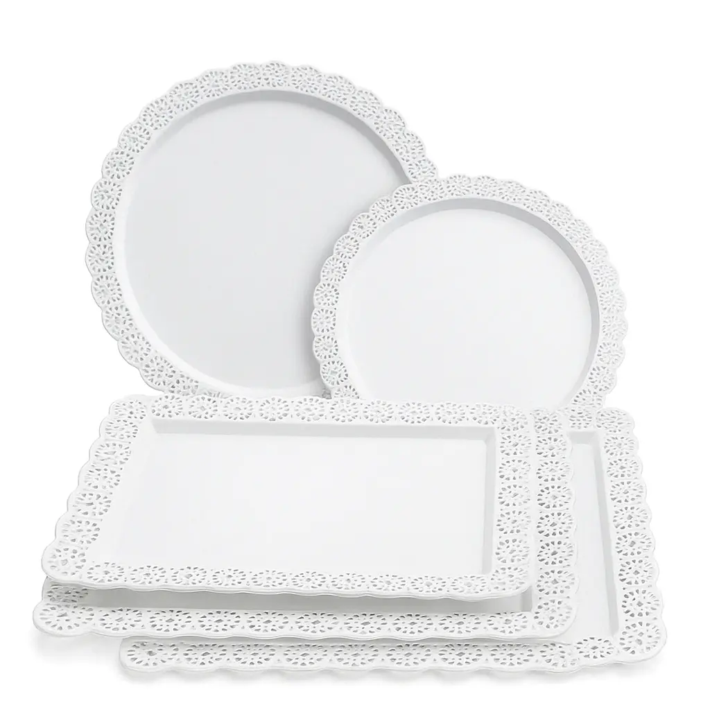 Bandejas plasticas blonda para tortas - medidas varias -