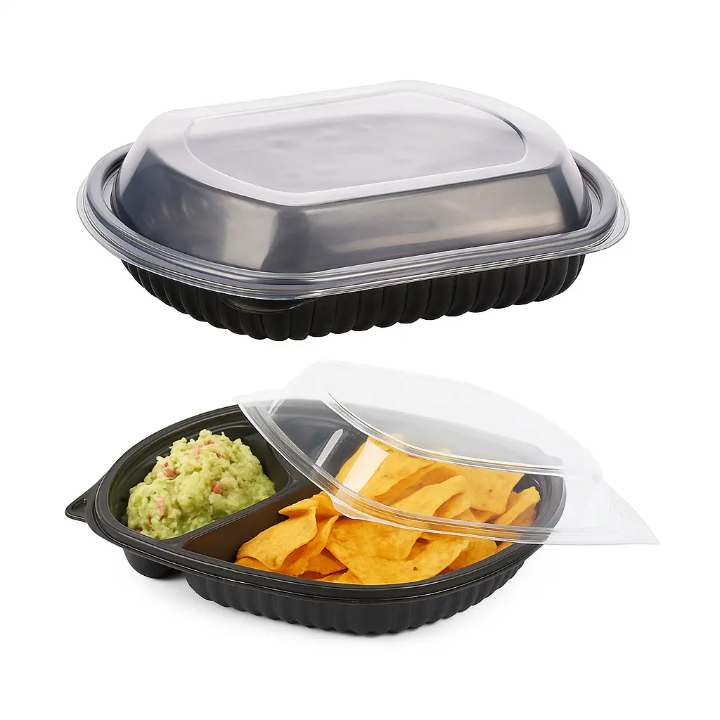 Bandejas plasticas descartables cotnyl catering negra x100 u. - medidas varias -