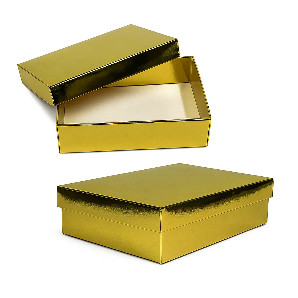 Caja para bombones dorada - medidas varias -