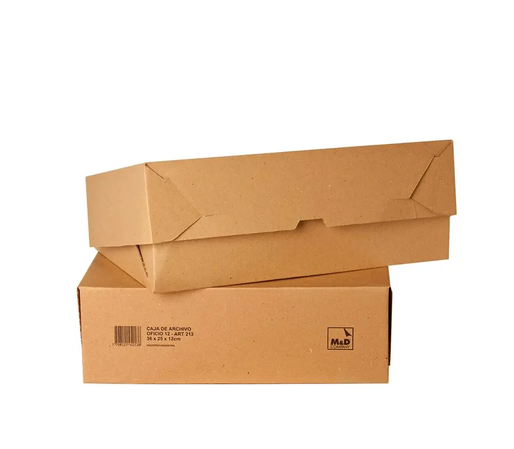 Caja archivo de cartón oficio m&d tapa volcada 38x26x9cm
