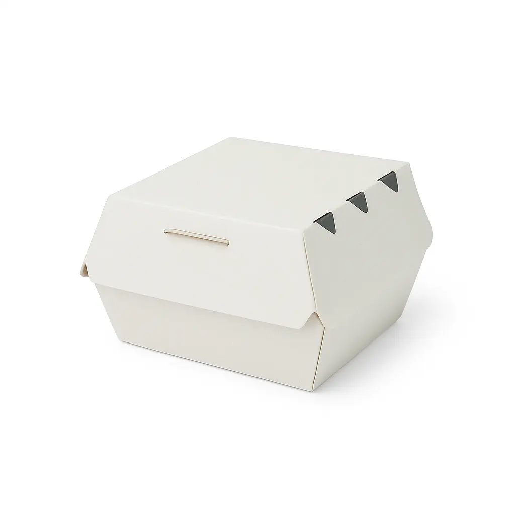 Estuches para hamburguesas biodegradables food truck 10x10x7cm x50 u.