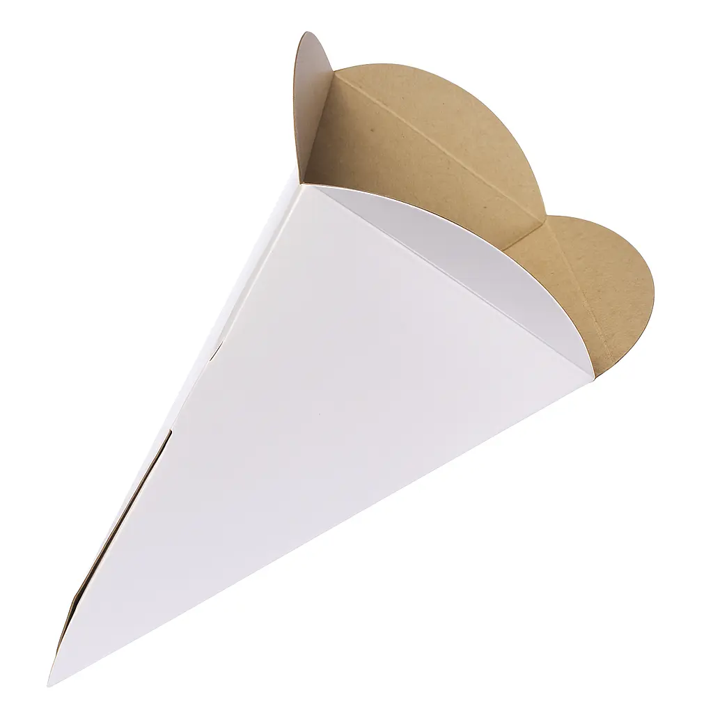 Conos para papas fritas cartulina blanca x250 u.