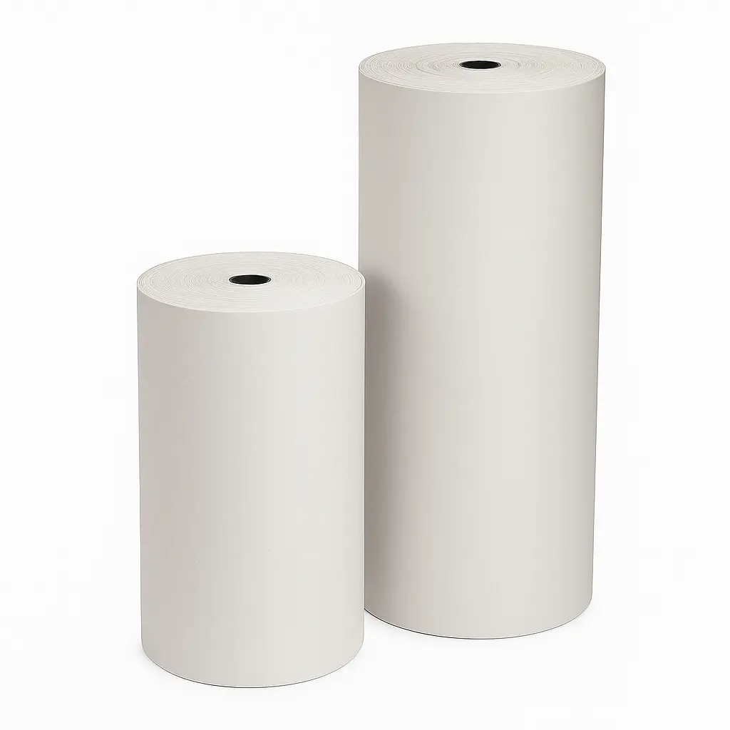 Papel diario blanco en bobina para envolver xkg - medidas varias -