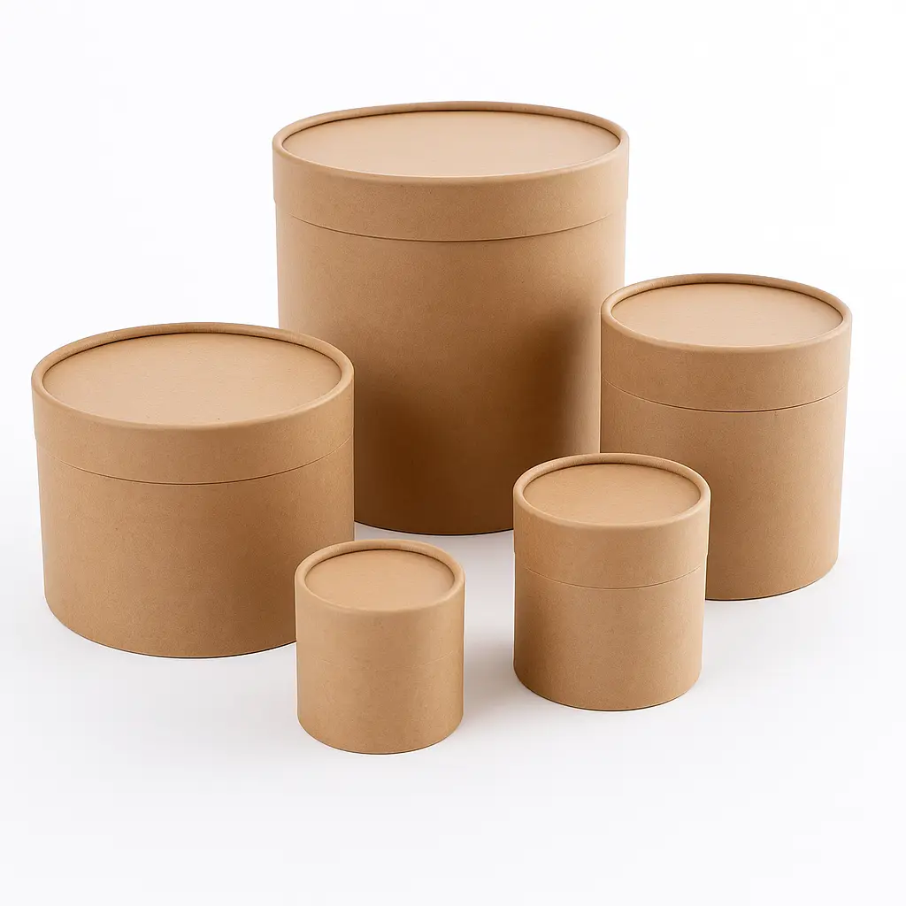 Pote caja de cartón redonda - medidas varias -
