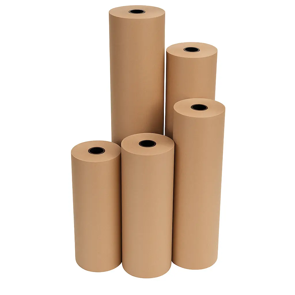 Bobina de papel madera kraft xkg  - medidas varias -