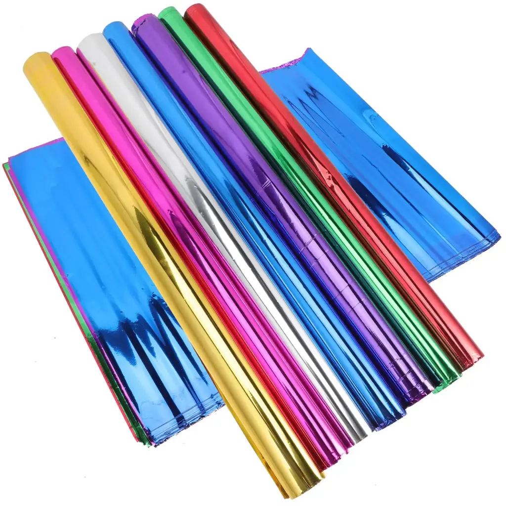 Papel de regalo metalizado  50x70cm - colores varios  -