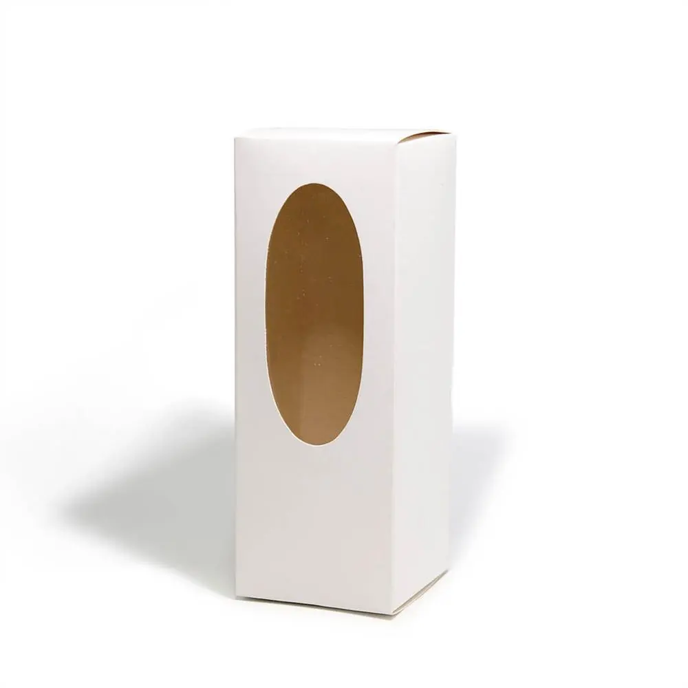 Caja para budin blanca con visor 23x8,5x8,5cm