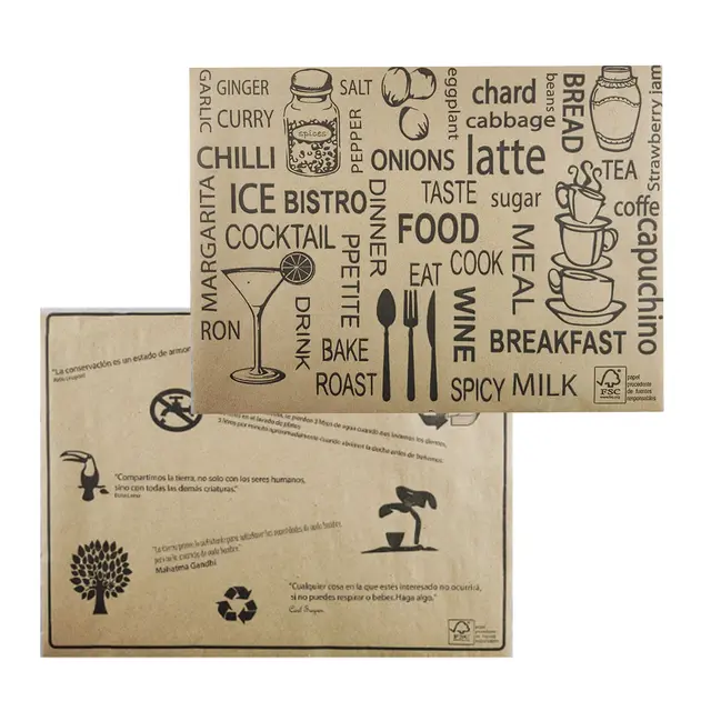 Individuales de papel kraft fantasia 26x39cm x200 u.