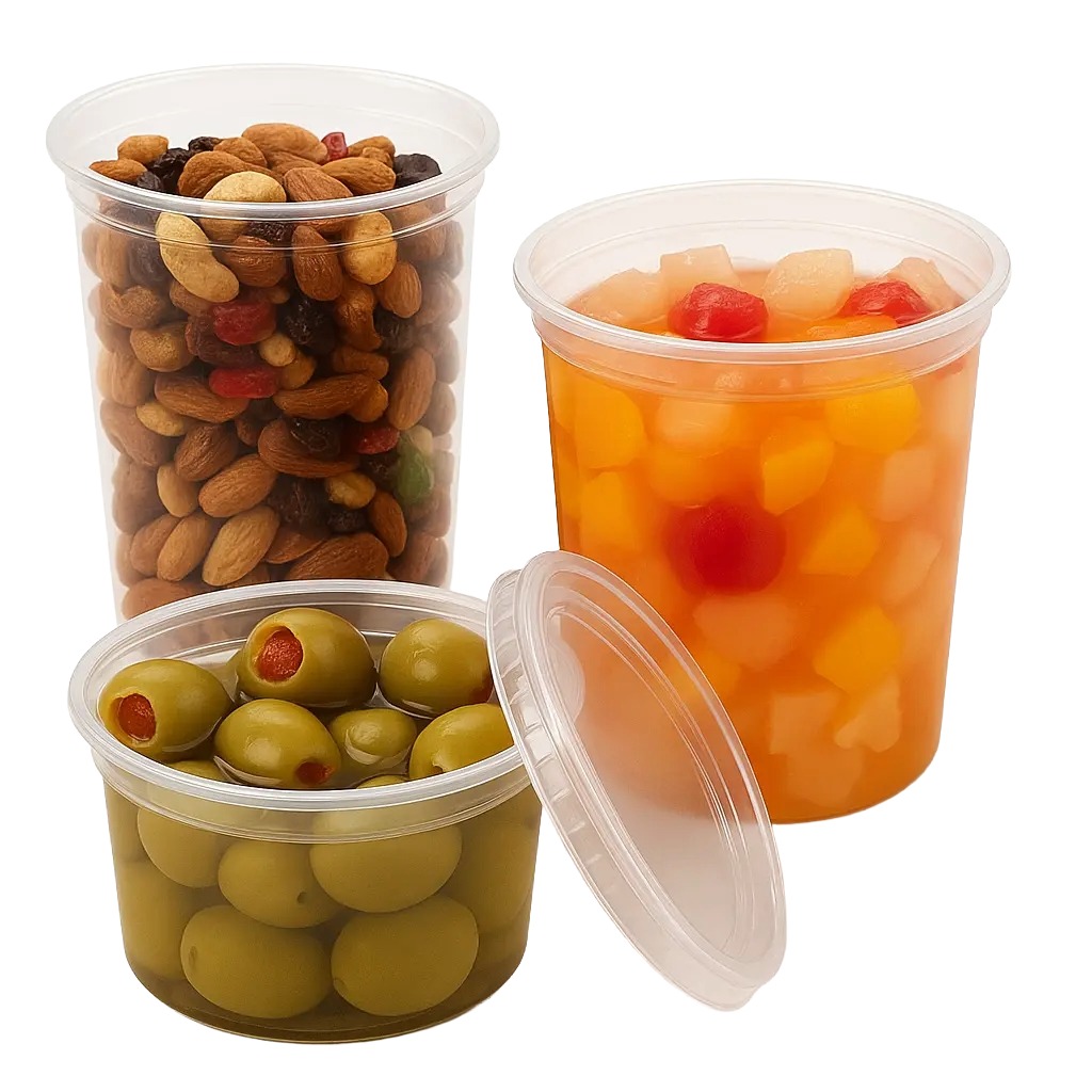 Potes plasticos para freezer y microondas x50 u.