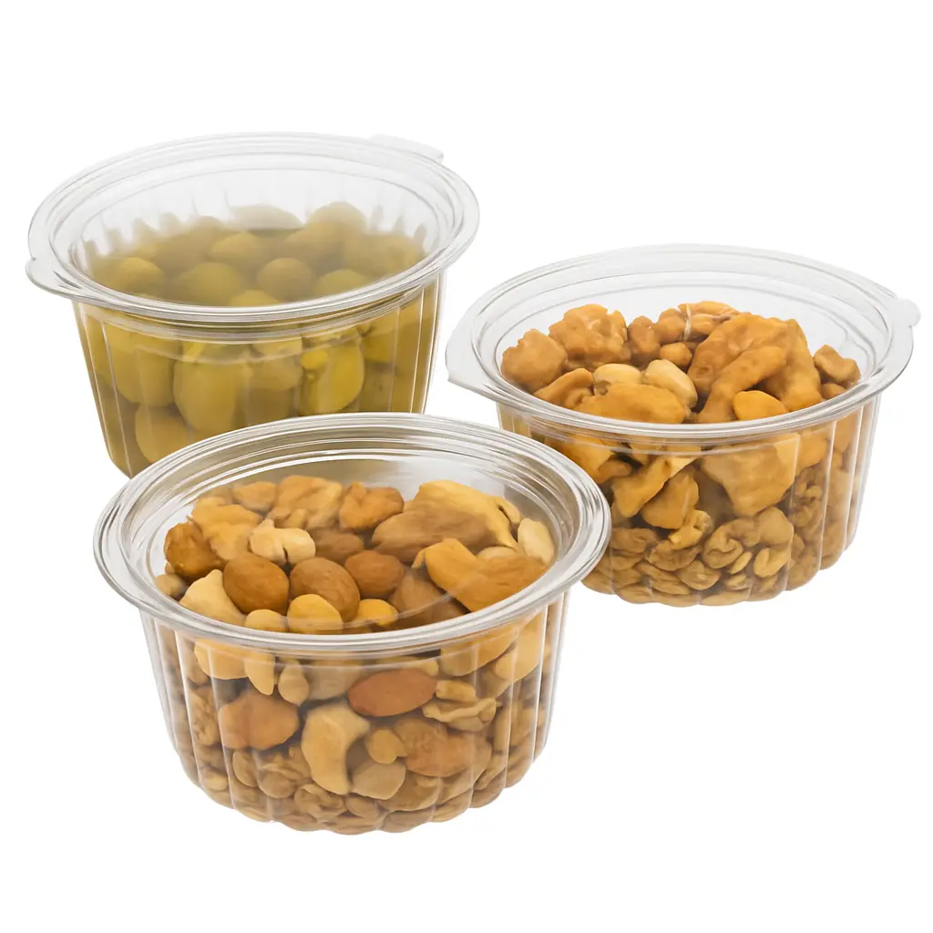 Potes con tapa bisagra plasticos pet x50 u. - medidas varias -