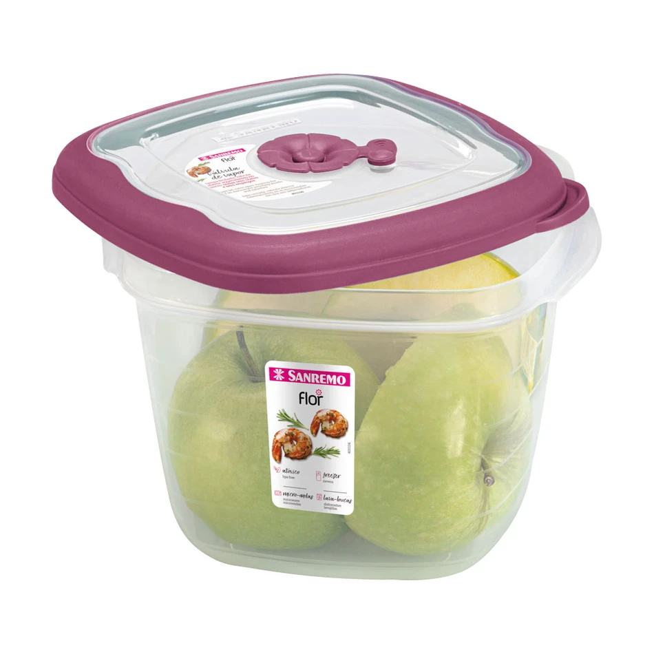 Contenedores herméticos Sanremo Flor cuadrados - medidas varias -