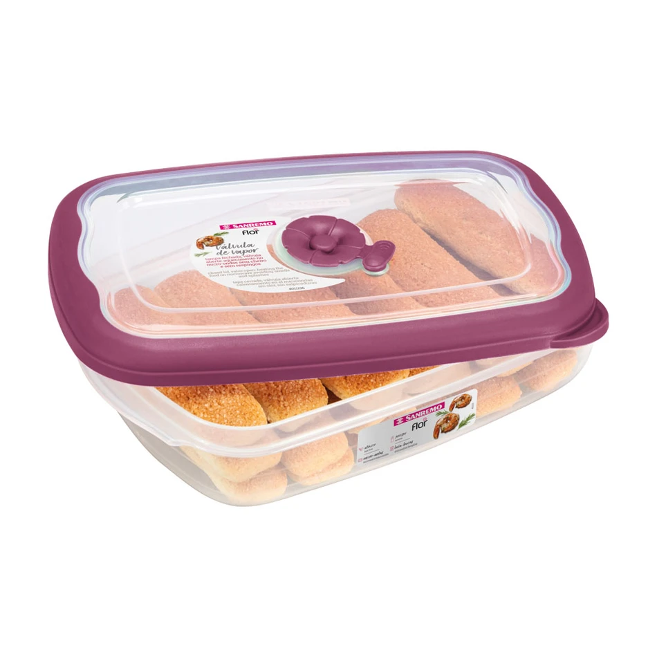 Contenedores herméticos Sanremo Flor rectangular - medidas varias -