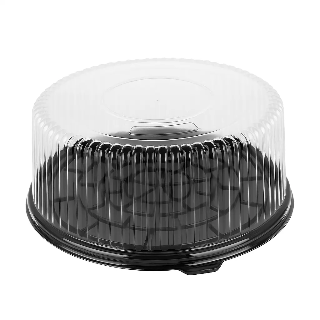 Tortera plastica porta torta redonda con tapa - medidas varias -
