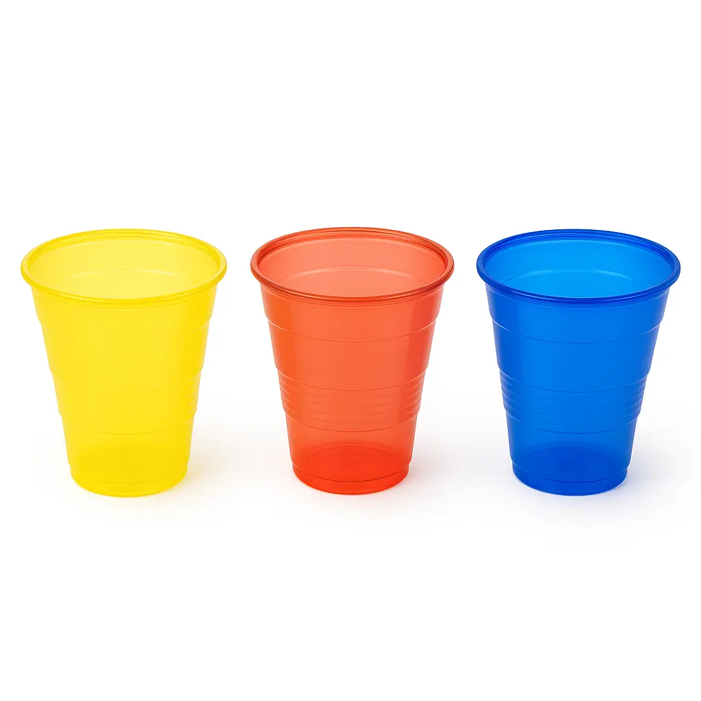 Vasos plasticos descartables 240cc - colores varios -