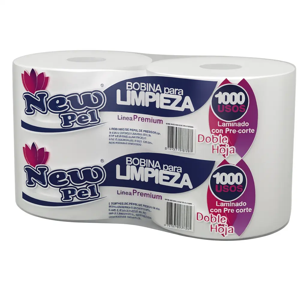 Toallas de papel  en rollo doble hojas Newpel 24cmx1000 paños