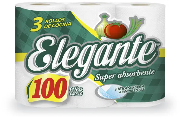 Toallas para cocina doble hoja Elegante 3u x100 hojas