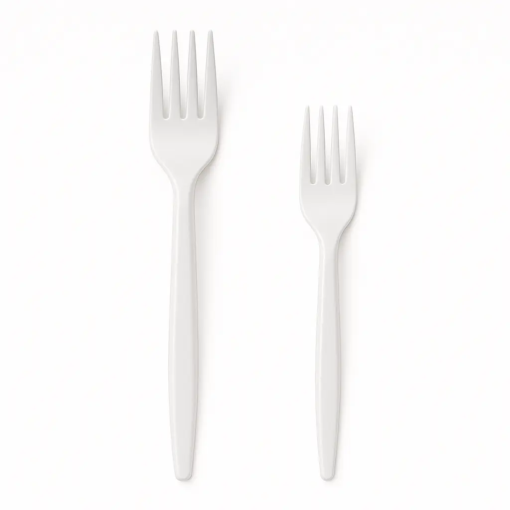 Tenedores plasticos blancos descartables tami x100 u. - medidas varias -