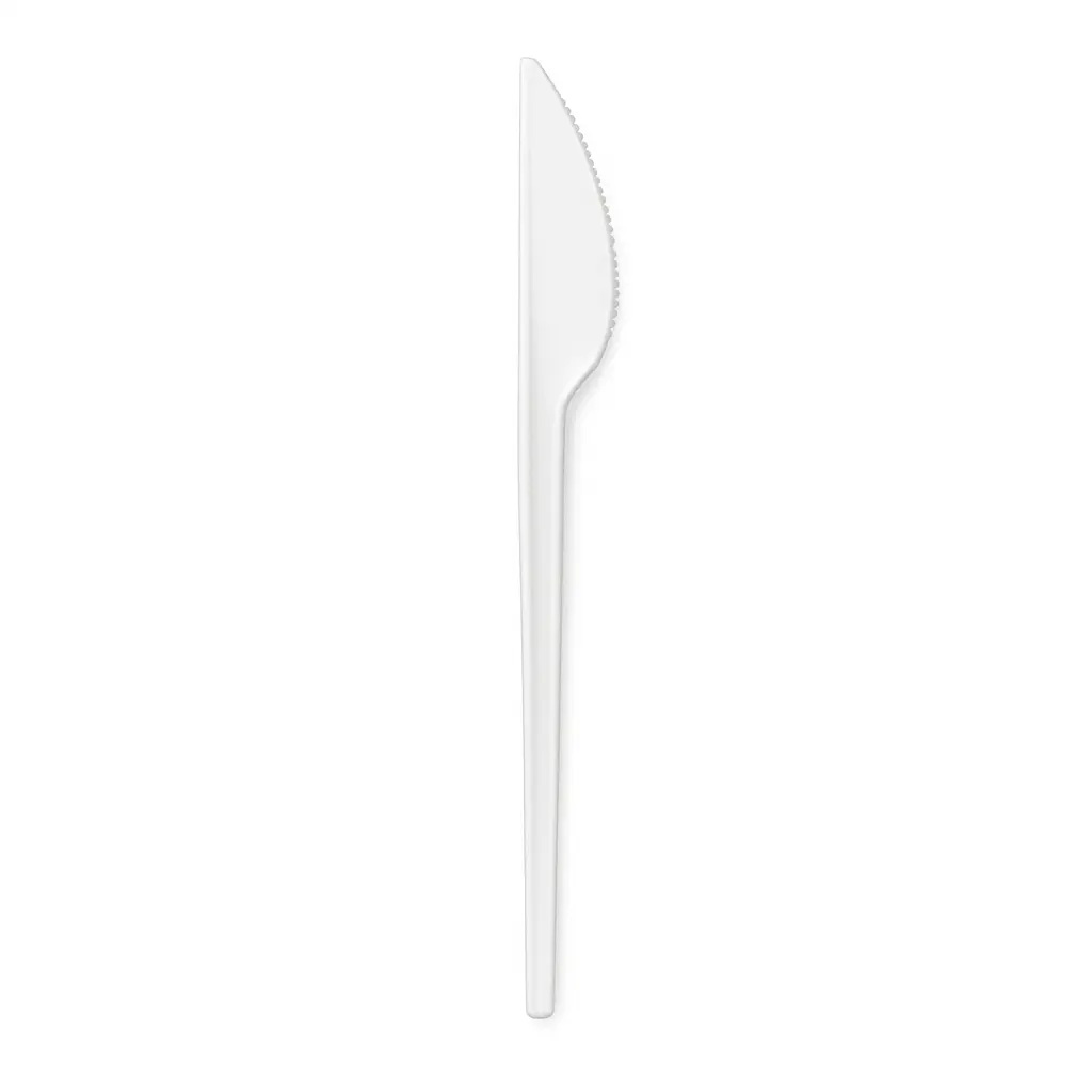 Cuchillo plastico blanco descartable Tami x100 u. - medidas varias -