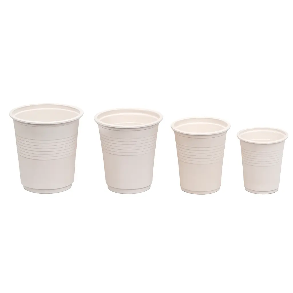 Vasos biodegradables fecula de maíz - medidas varias -