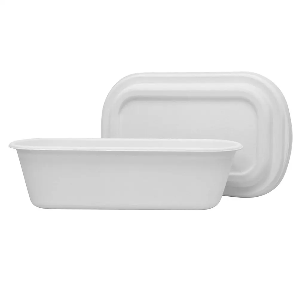 Bandeja 105 oval bagazo de caña con tapa x400 u.