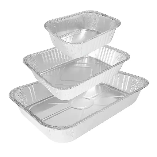Bandejas de aluminio descartables rectangulares - medidas varias -