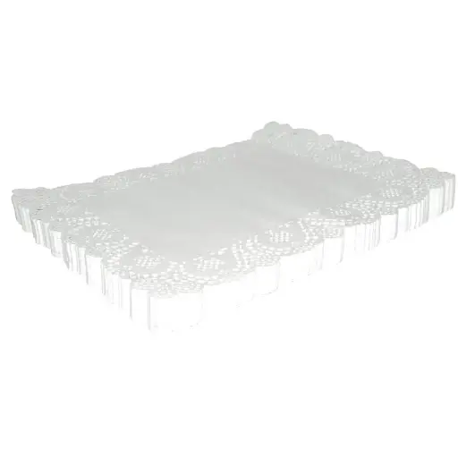 Blonda de papel blanca rectangular x100 u. - medidas varias -