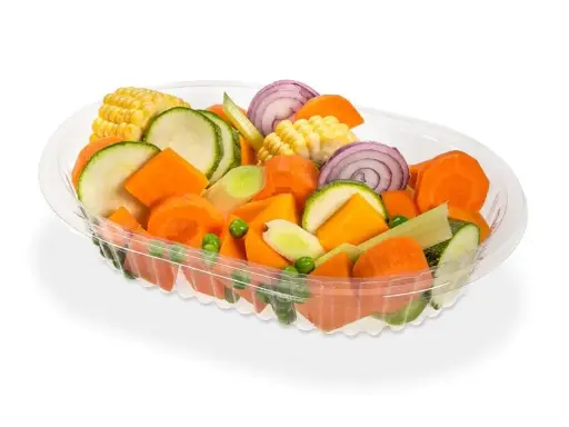 Bandeja plastica descartable microondas banplast x100 u. - colores y medidas variados -