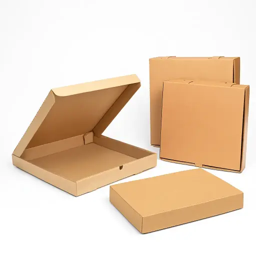 Cajas para pizza cartón microcorrugado marrón - medidas varias -