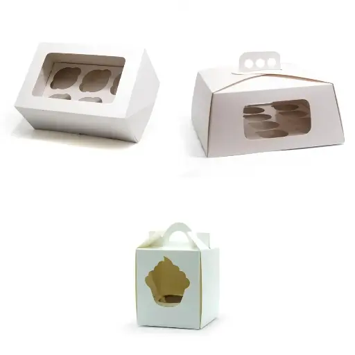 Caja para cupcakes con visor - medidas varias -