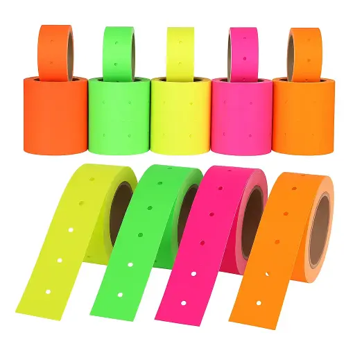 Rollo etiquetas autoadhesivas para etiquetadora Motex - medidas y colores variados  -