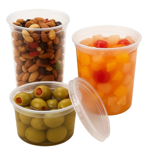 Potes plasticos para freezer y microondas x50 u.