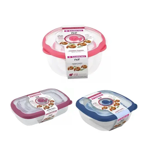 Contenedores herméticos Sanremo Flor set x3 u. piezas - medidas varias -