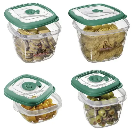 Contenedores herméticos Sanremo Flor cuadrados - medidas varias -