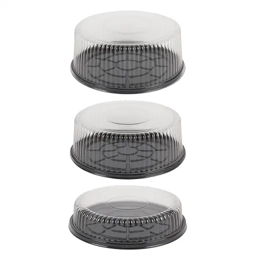 Tortera plastica porta torta redonda con tapa - medidas varias -