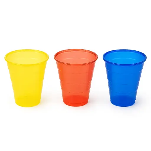 Vasos plasticos descartables 240cc - colores varios -