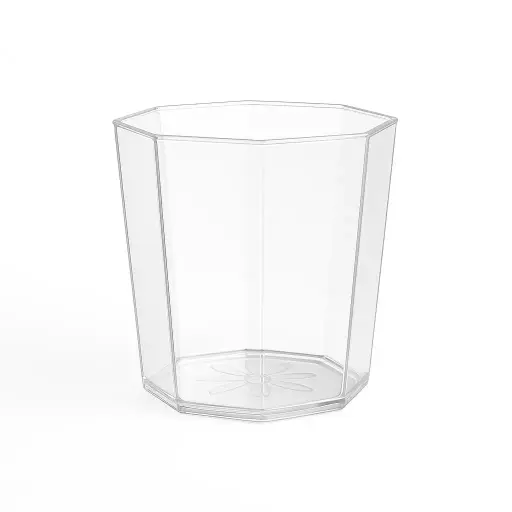 Vasos plasticos octogonales 200cc rigido cristal