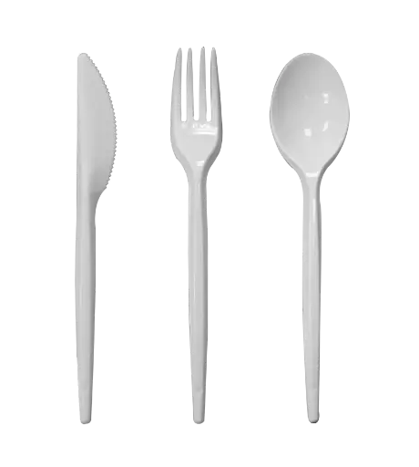 Cubiertos plasticos blancos descartables x1000 u. - medidas varias -