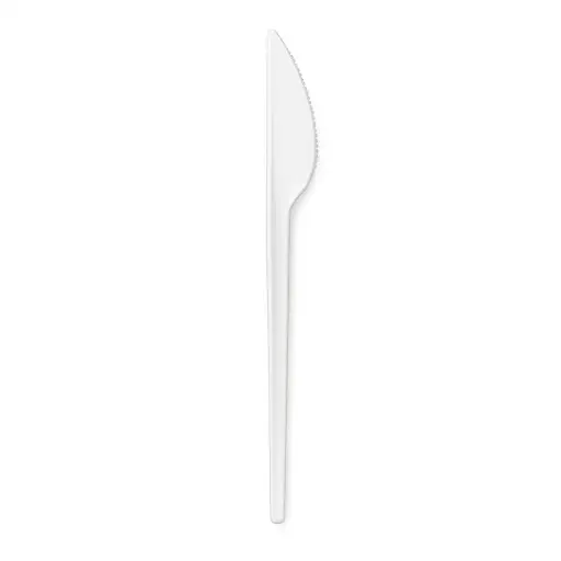 [CPLTAMICU] Cuchillo plastico blanco descartable Tami x100 u. - medidas varias -